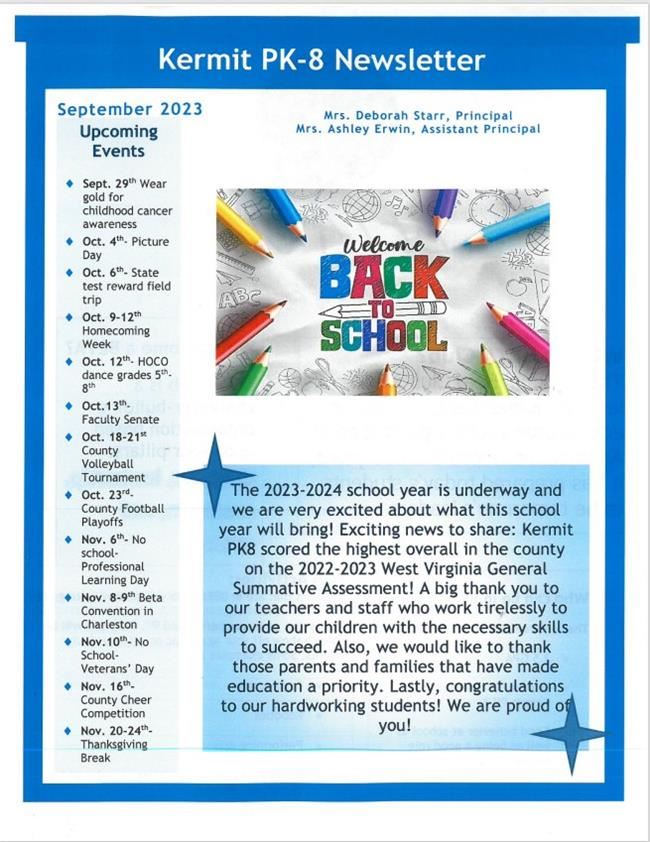 First 9 Weeks Newsletter pg. 1